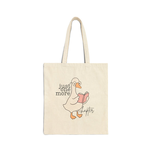 Literary Duck Cotton Tote Bag - Just One More Chapter, Book Lover Gift, Bookstore Shopping Bag, Eco-Friendly Reusable Tote, Reading [...]